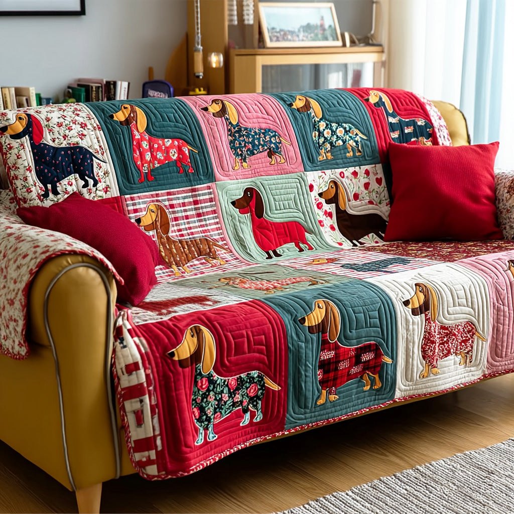 Dachshund Love Sofa Cover