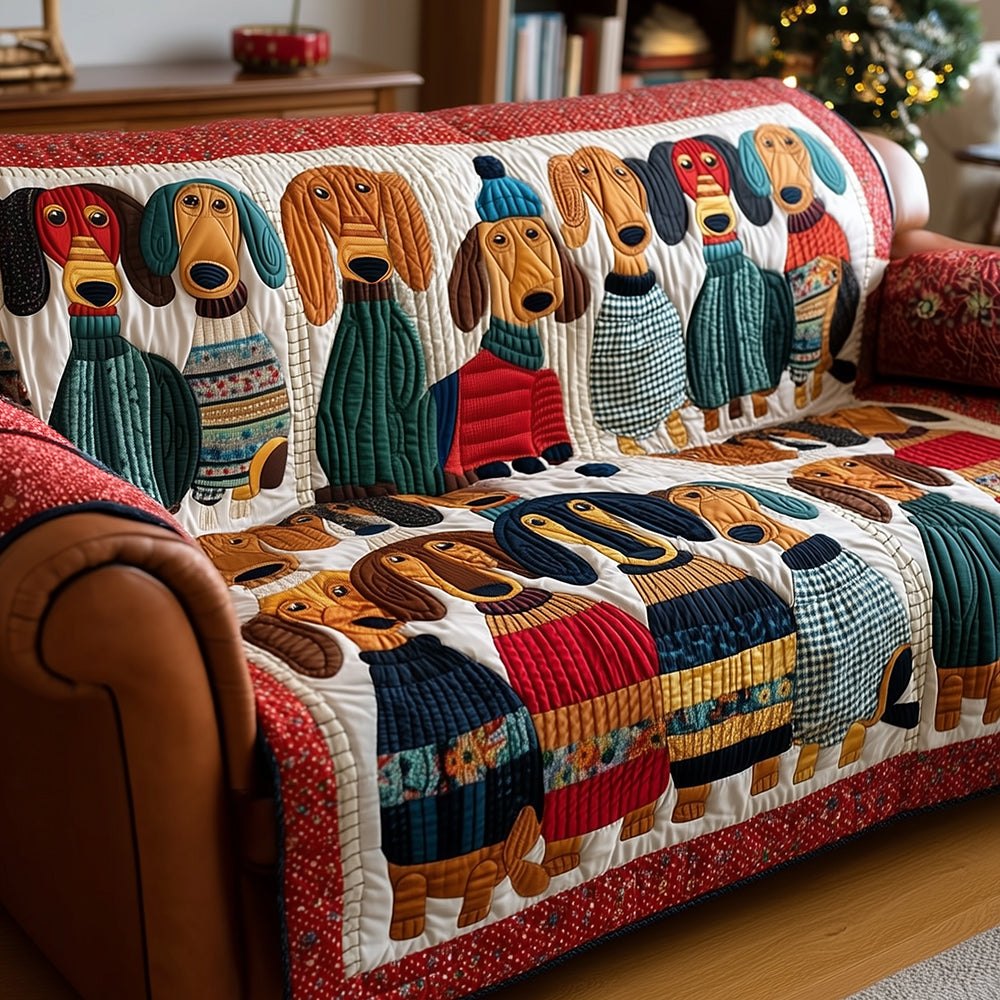 Dachshund Slumber Party Sofa Cover