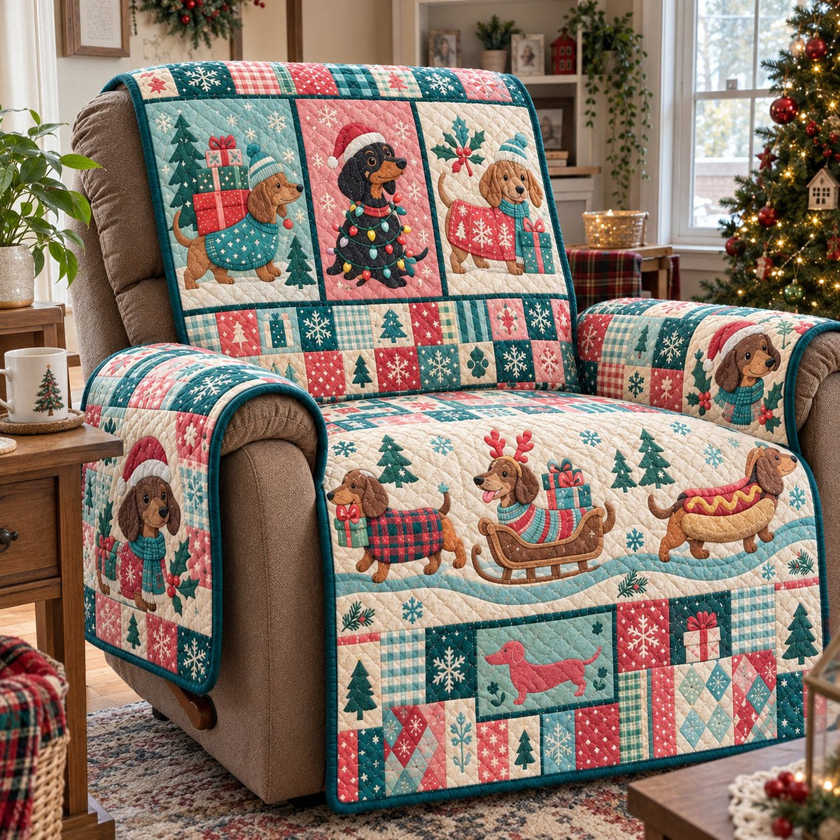 Dachshund Winter Sofa Cover