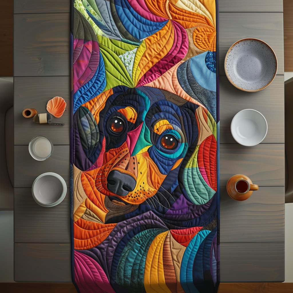 Dachshund Pop Art Table Runner