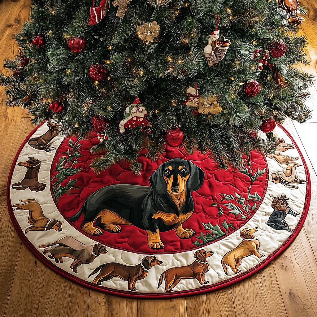Dachshunds Blessing Christmas Tree Skirt