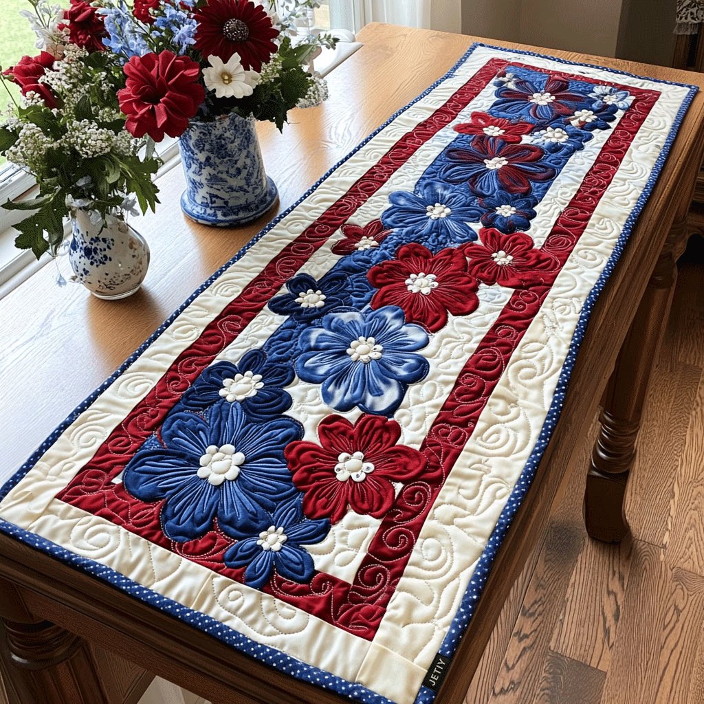 Daisies for Independence Table Runner