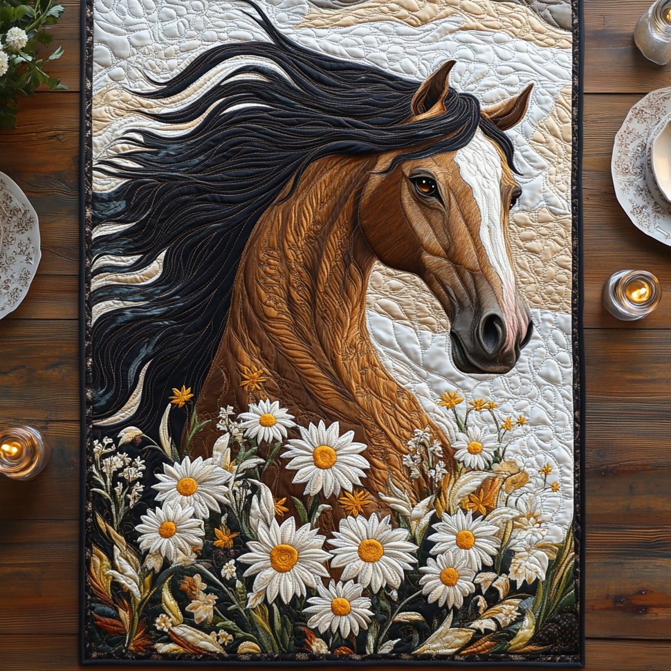 Daisy Horse Table Runner