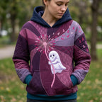 Dandelion Ribbon Ghost hoodie, all-over print