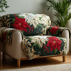 Dark Poinsettia Sofa Cover