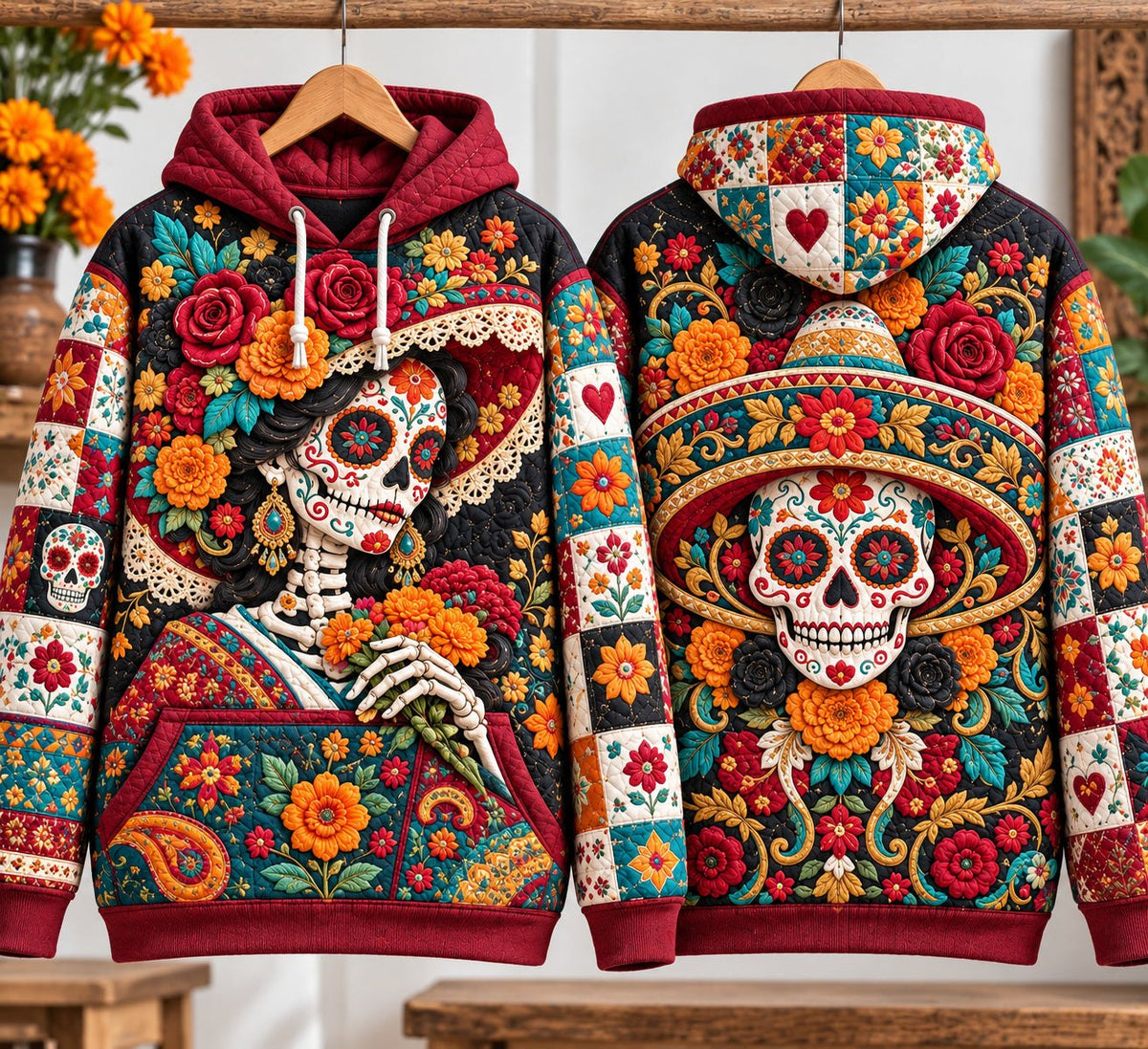 Day of the Dead Heritage hoodie, all-over print