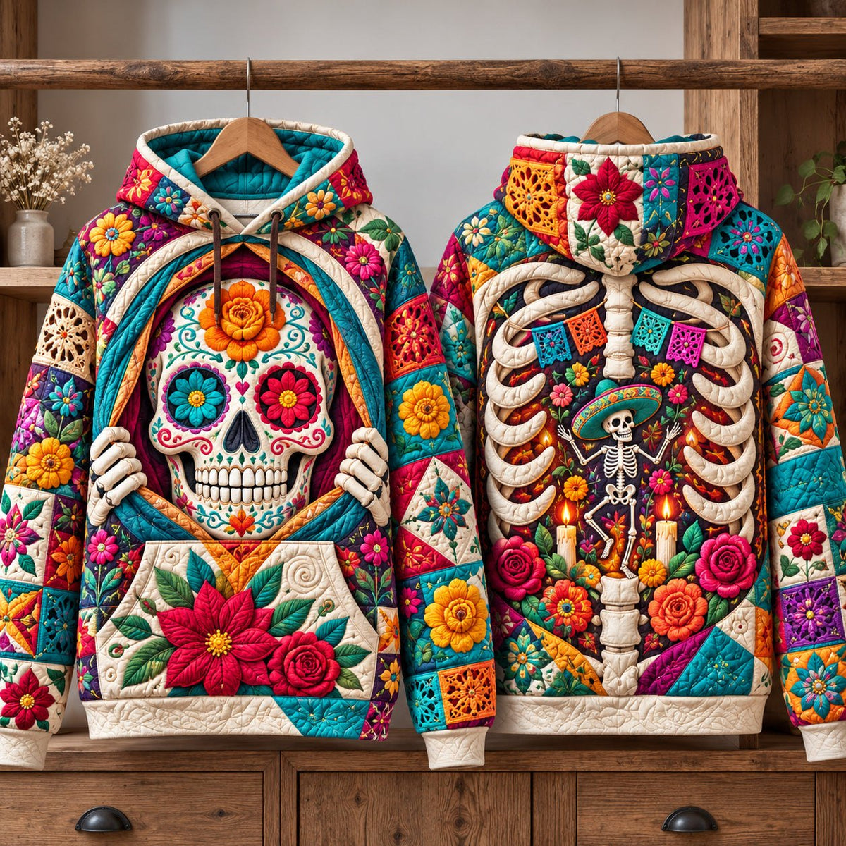 Day of the Dead Night hoodie, all-over print