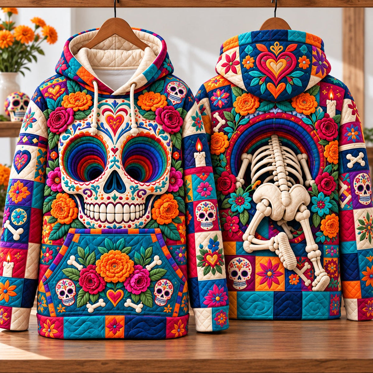 Day of the Dead Spirits hoodie, all-over print