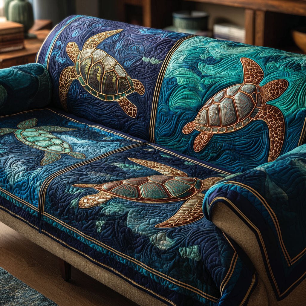 Deep Blue Haven Sofa Cover