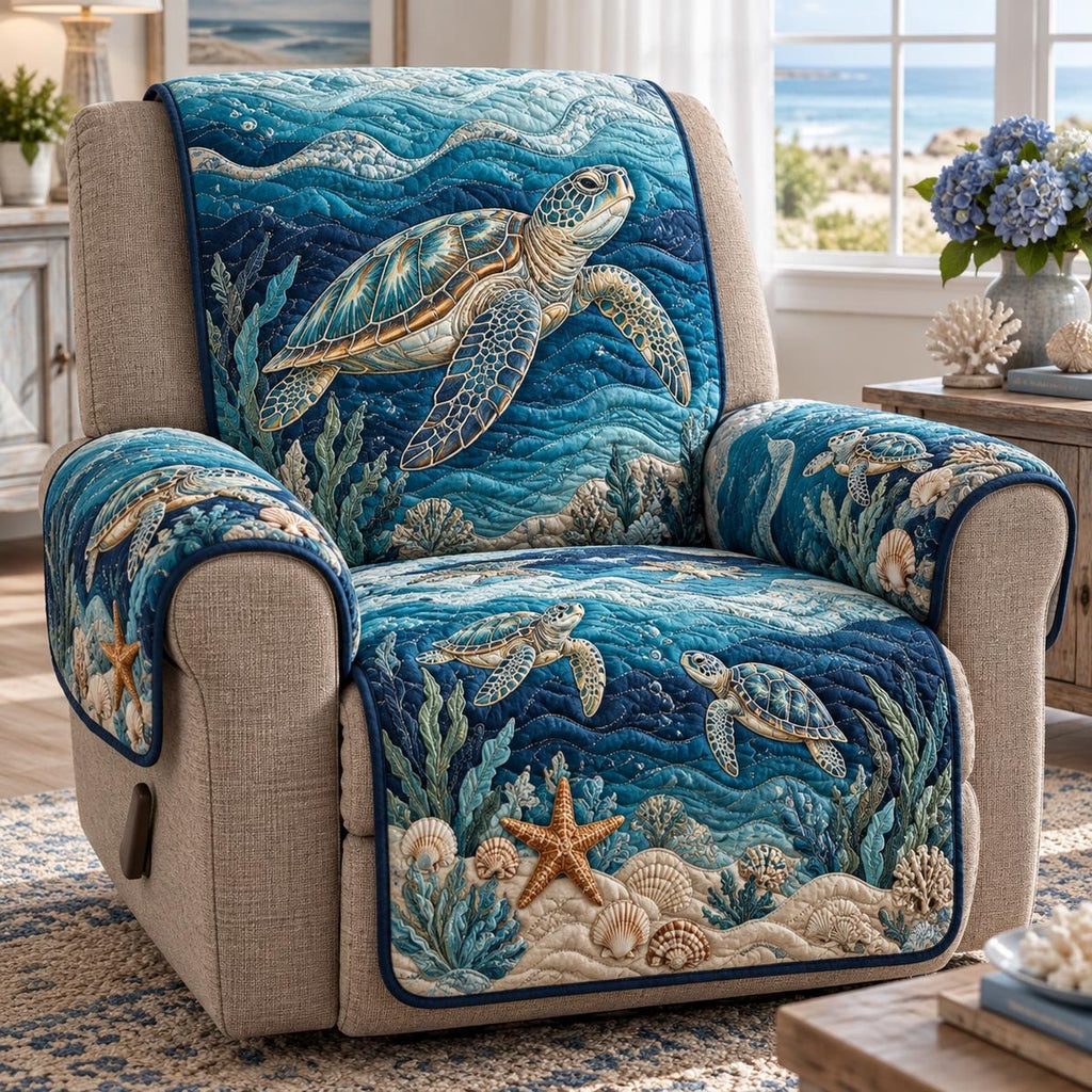 Deep Blue Sea Turtle Sofa Cover