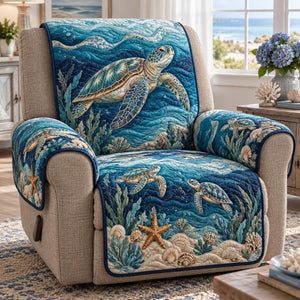 Deep Blue Sea Turtle Sofa Cover - Made to Order