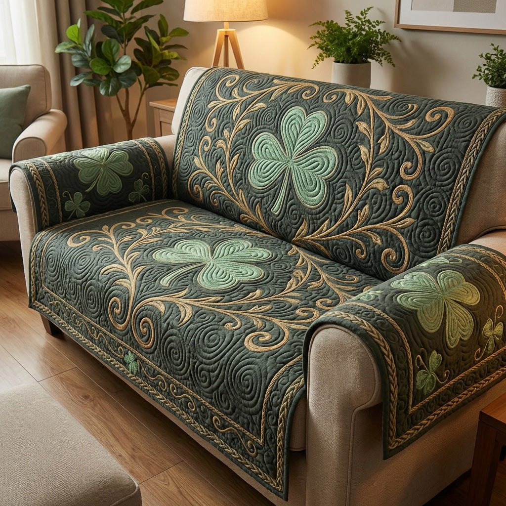 Deep Clover Field Sofa Cover