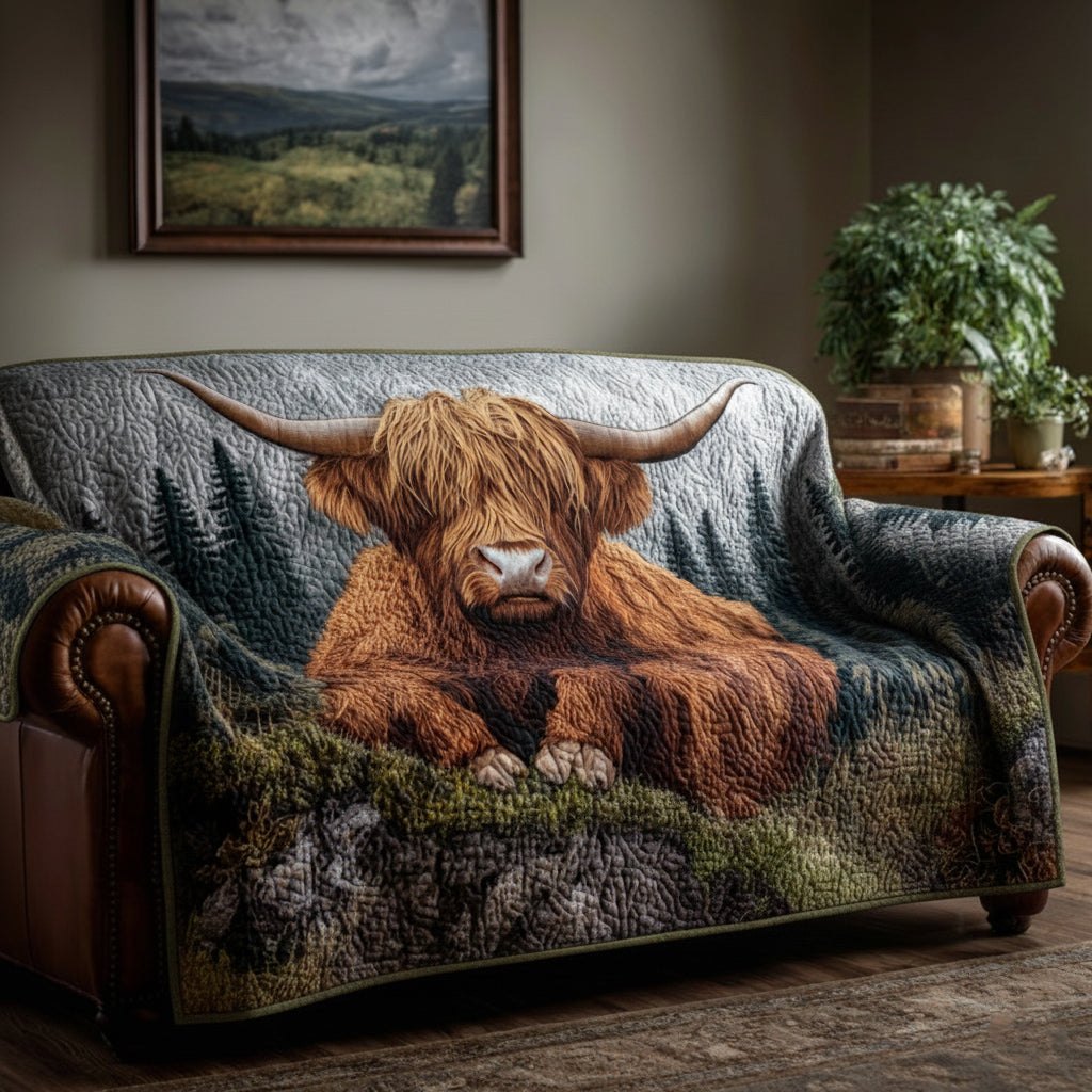 Den Highland Cow Sofa Cover