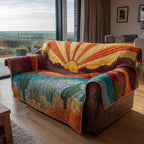 Sunburst Over the Desert Grass Sofa Cover