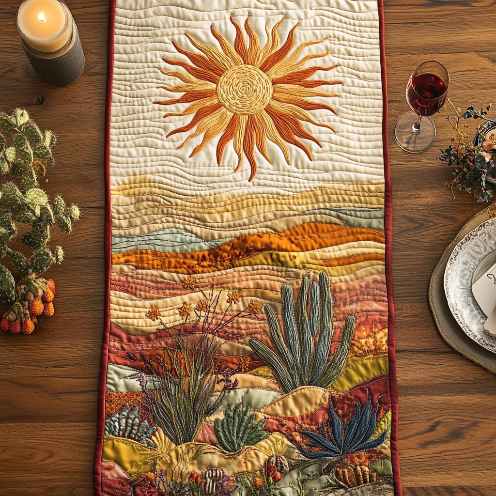 Golden Dunes Under a Rising Sun Table Runner