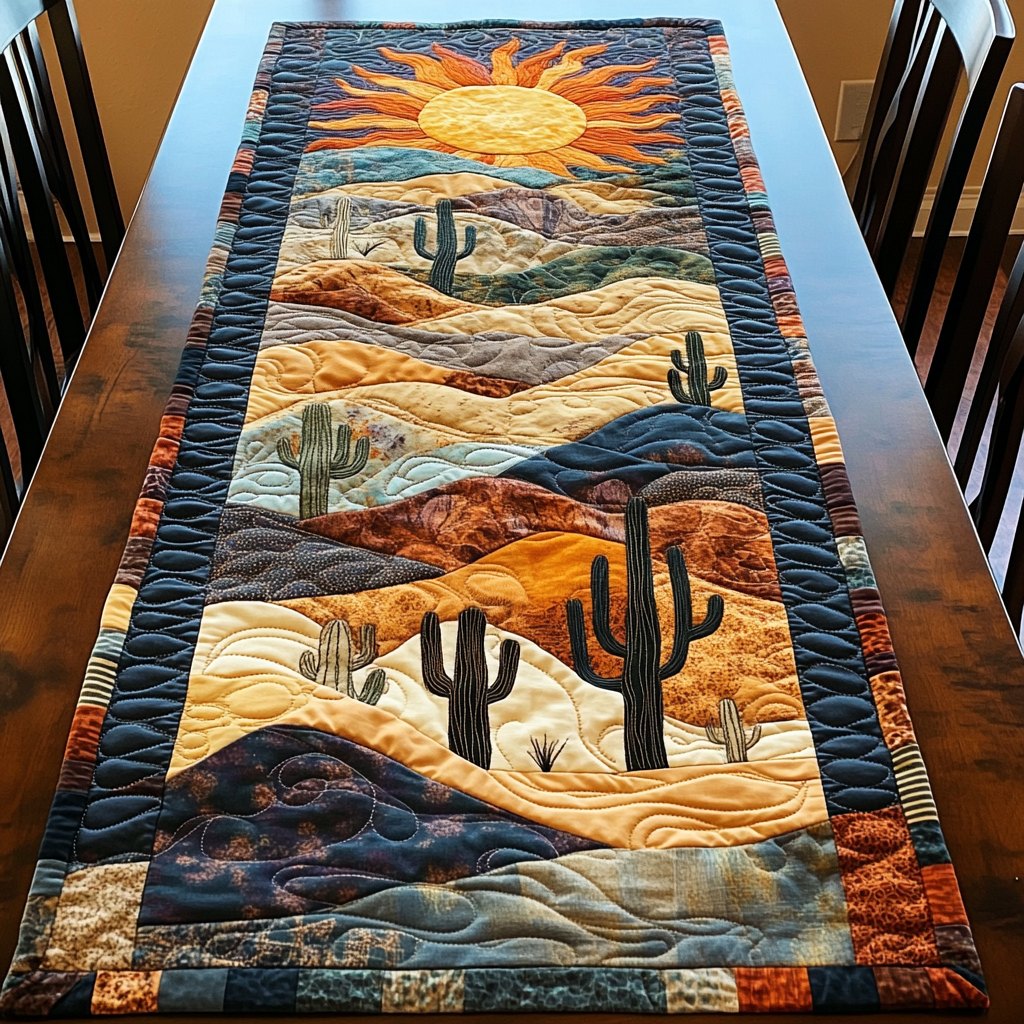 Cactus Mesas in Golden Light Table Runner