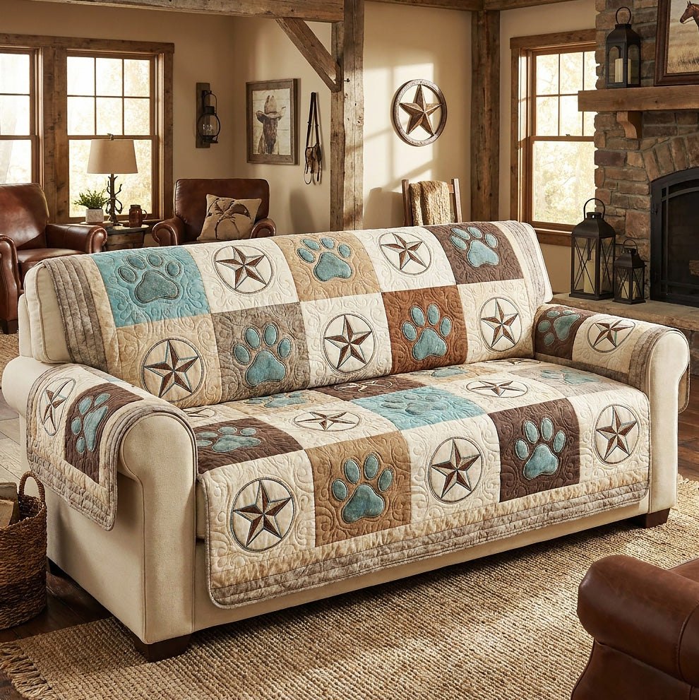 Desert Pawprint Sofa Cover
