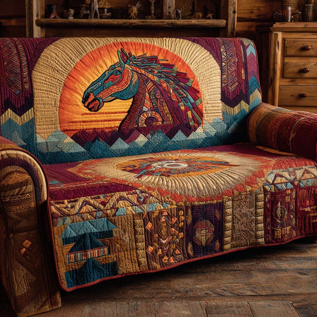 Desert Sunset Stallion Sofa Cover