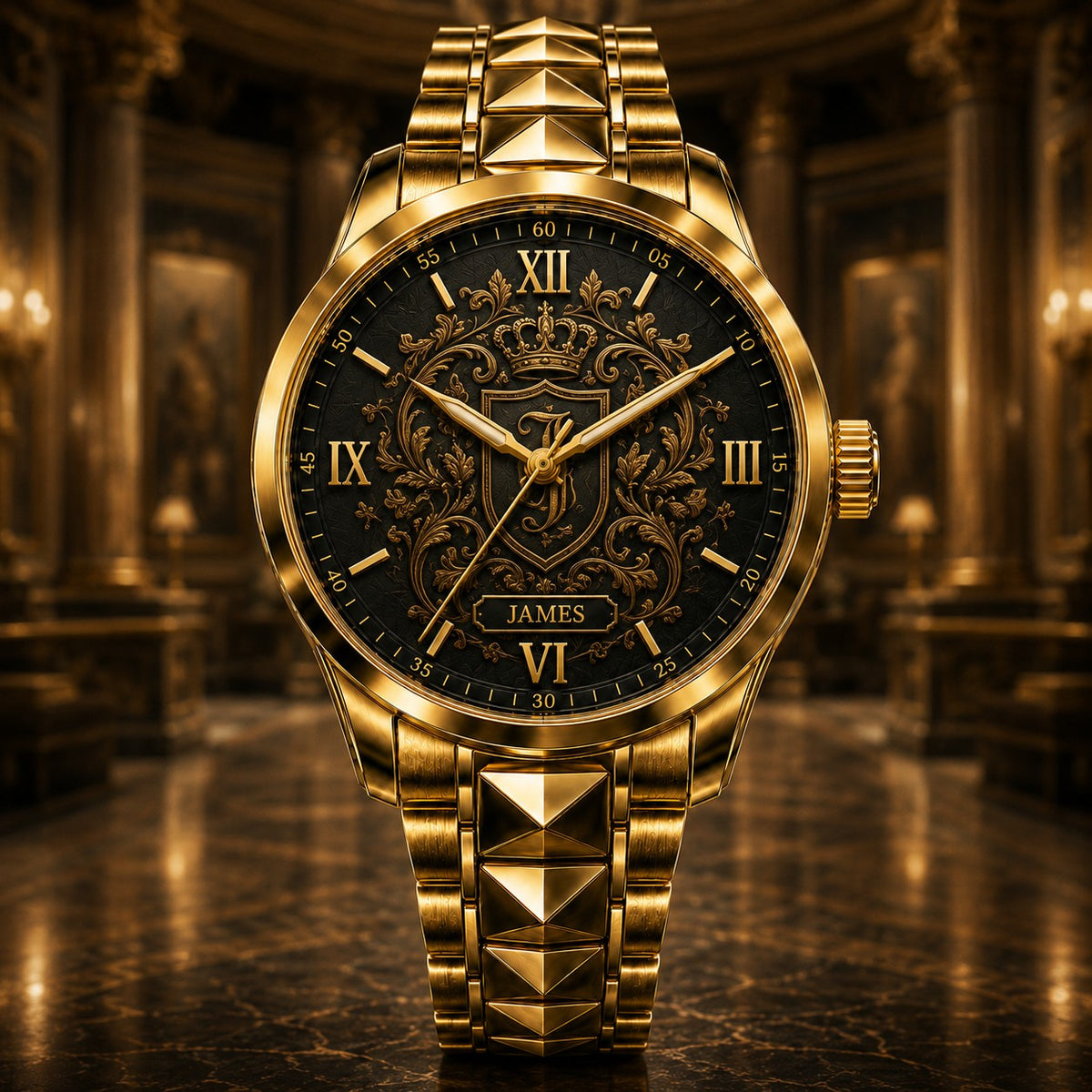 Custom Personalized Royal Monogram Watch — personalized with a custom name
