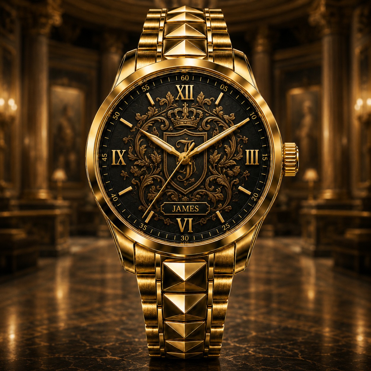 Custom Personalized Royal Monogram Watch — personalized with a custom name