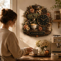 Coffee bar clock — personalized with a custom name