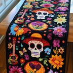 Dia De Los Muertos Christmas Glow Table Runner