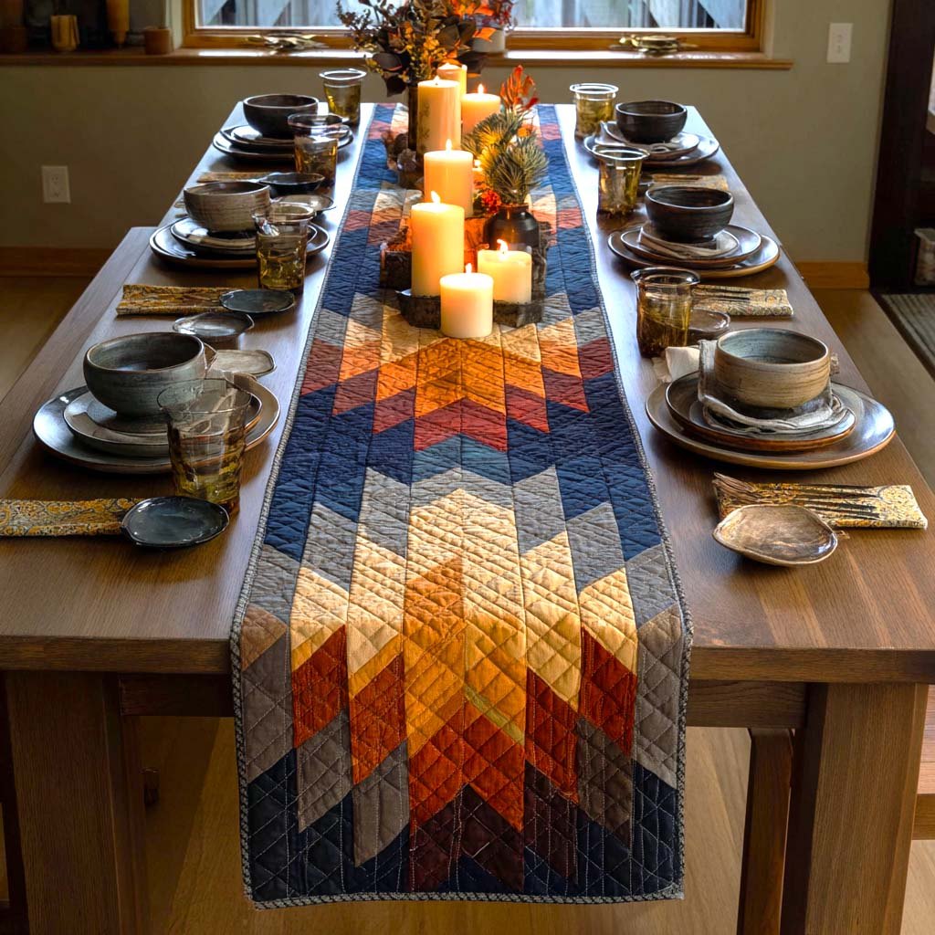 Diamond Sunrise Glow Table Runner