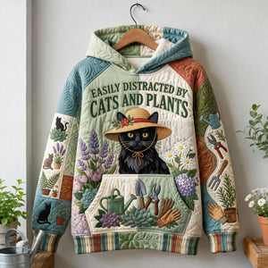 Distracted By Cats and Plants Hoodie, Sweater and T-Shirt - Made to Order