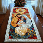 Holy Family in Stained Glass Colors Table Runner