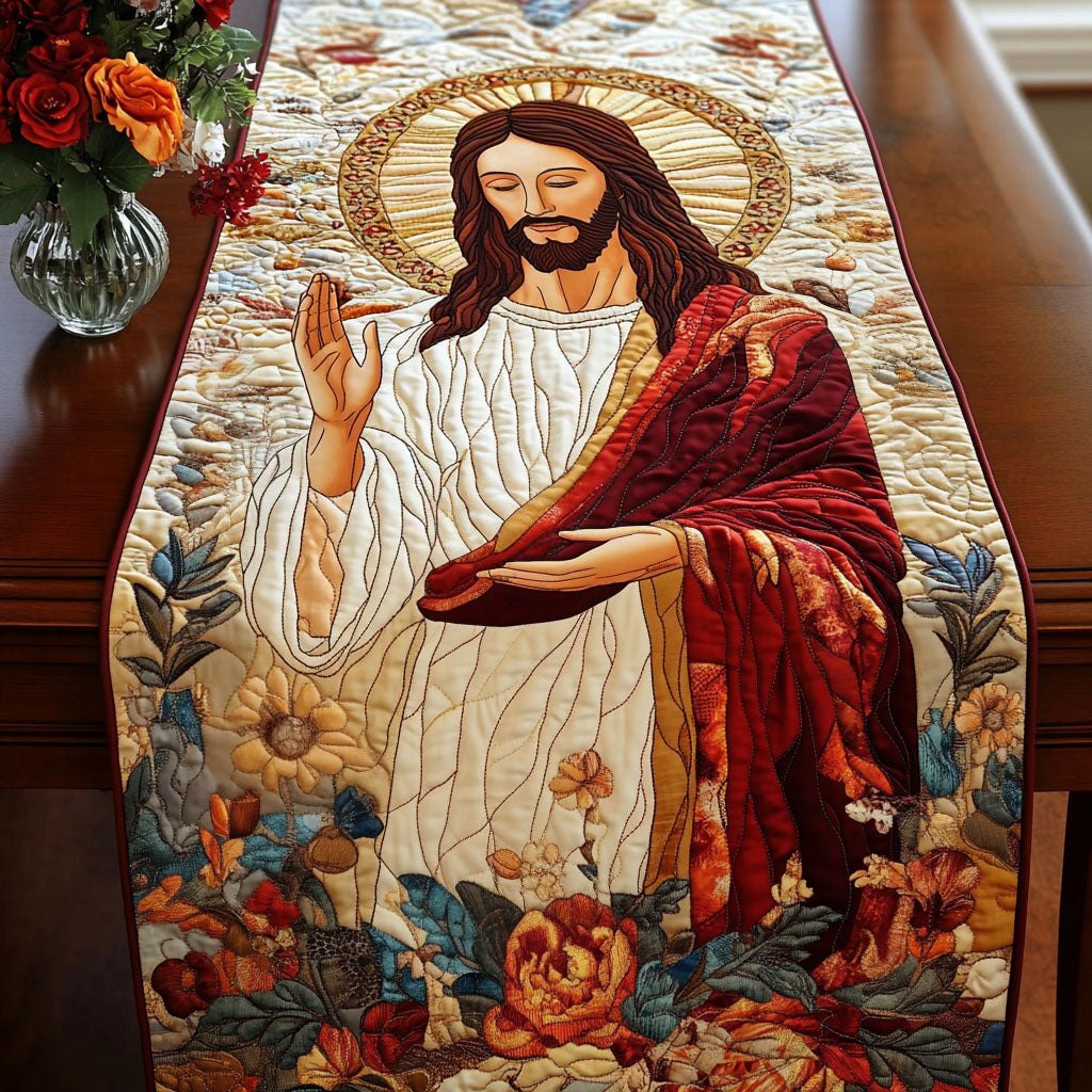 Robed Figure in a Red Mantle Table Runner