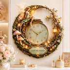 Personalized Woodland Fairy Wall Clock — personalized with a custom name