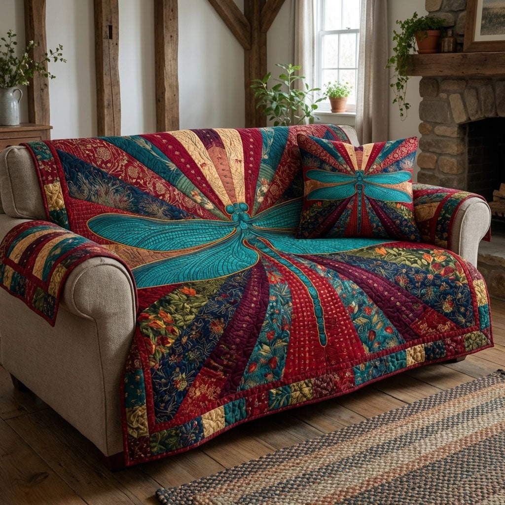 Dragonfly Bloom Sofa Cover