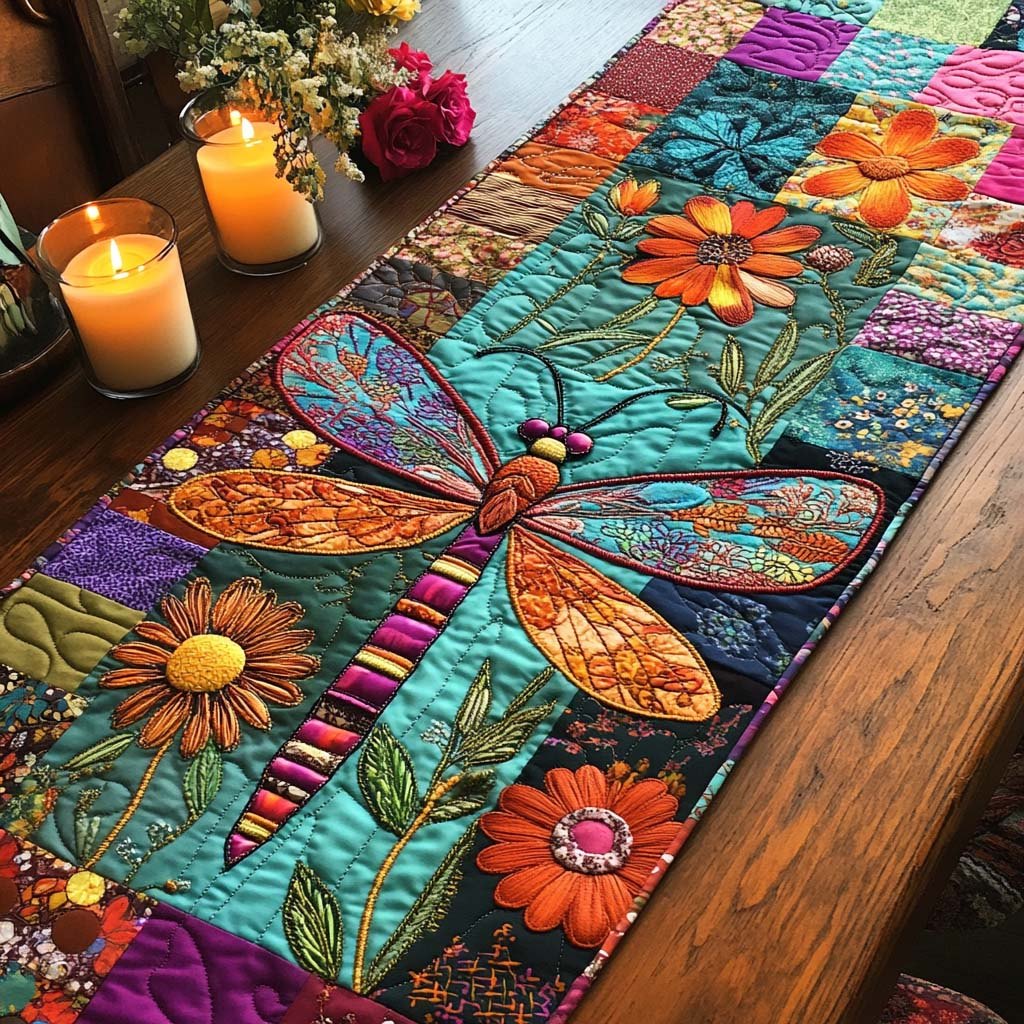 Dragonfly Dance Table Runner