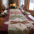 Dragonfly on Soft Pink Stripes Table Runner