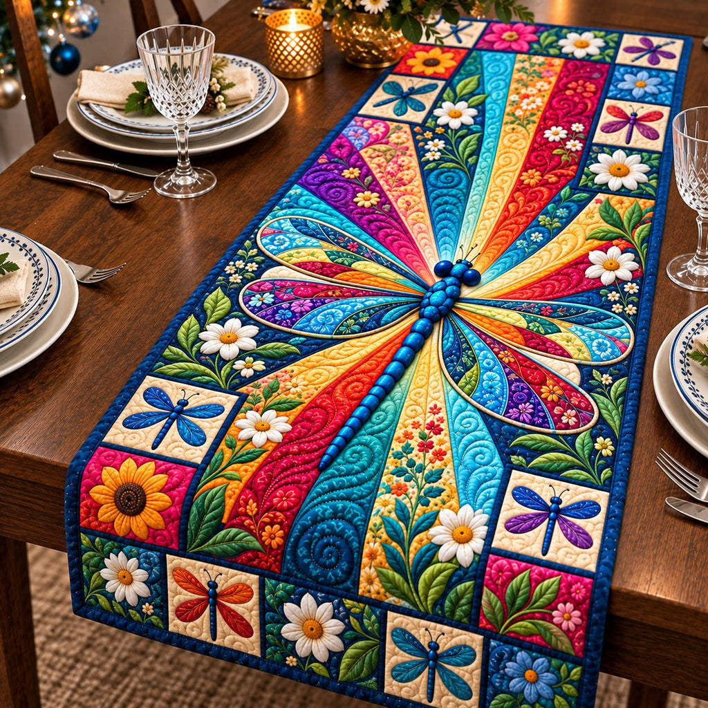 Dragonfly Summer Garden Table Runner