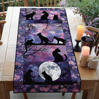 Dreamy Night Black Cats Table Runner
