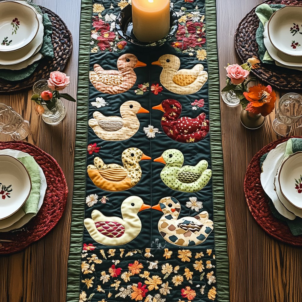 Duck House Table Runner
