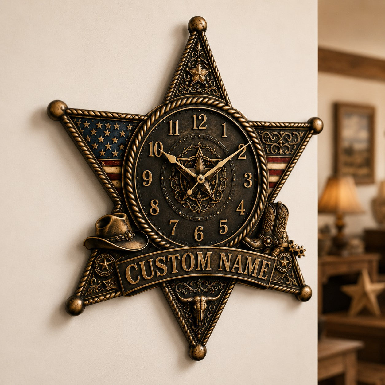 Interiors Custom Name Wall Clock — personalized with a custom name