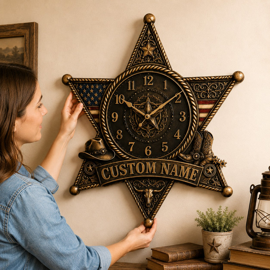 Interiors Custom Name Wall Clock — personalized with a custom name