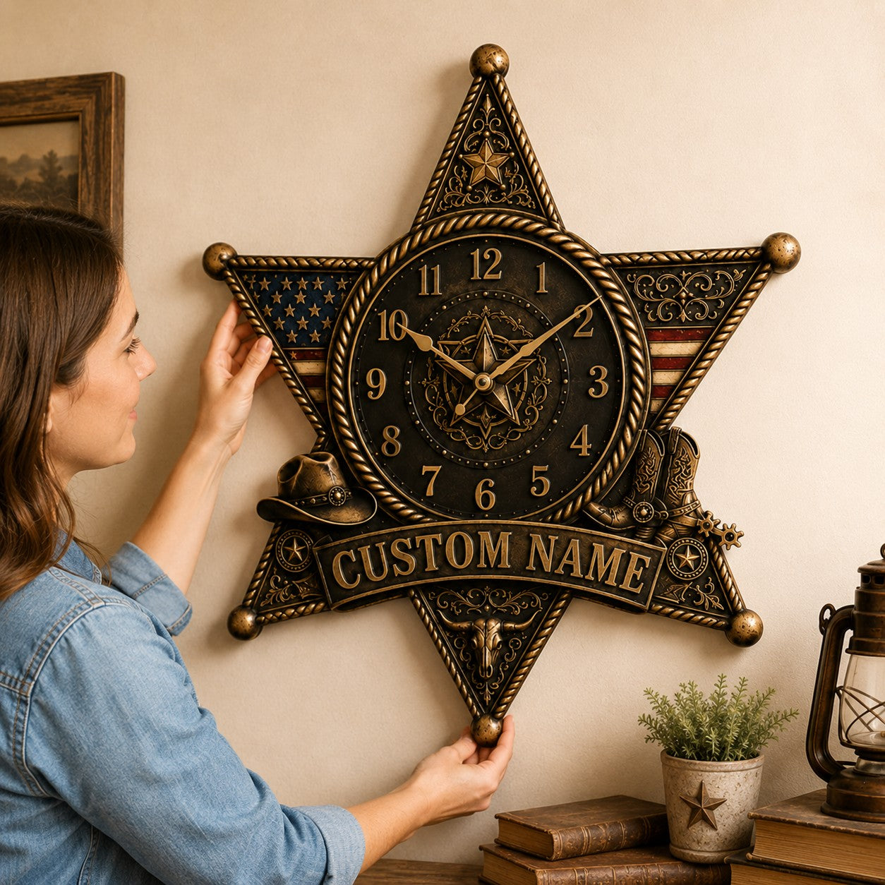 Interiors Custom Name Wall Clock — personalized with a custom name