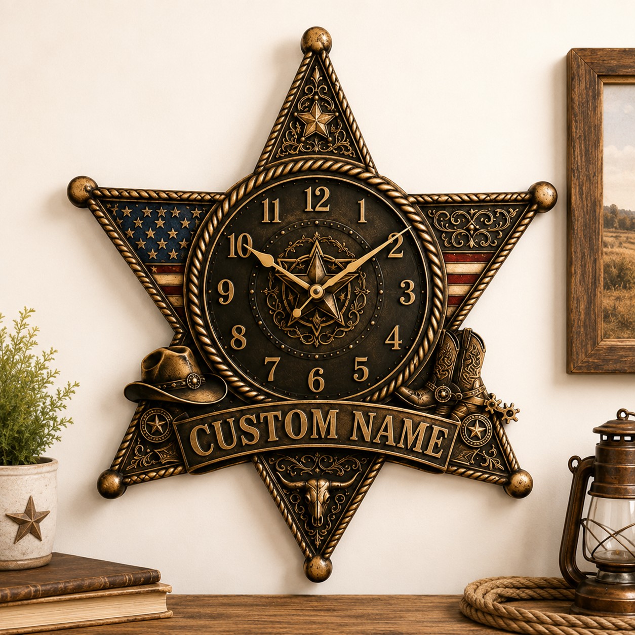 Interiors Custom Name Wall Clock — personalized with a custom name