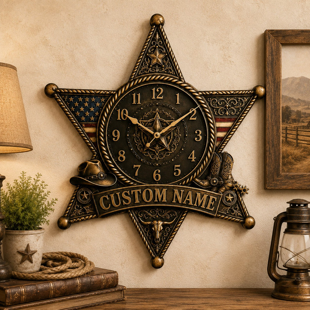 Interiors Custom Name Wall Clock — personalized with a custom name
