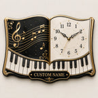 Personalized Piano Educators Wall Clock with a custom name set into the design