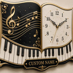 Personalized Piano Educators Wall Clock with a custom name set into the design