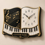 Personalized Piano Educators Wall Clock with a custom name set into the design
