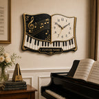 Personalized Piano Educators Wall Clock with a custom name set into the design
