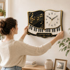 Personalized Piano Educators Wall Clock with a custom name set into the design