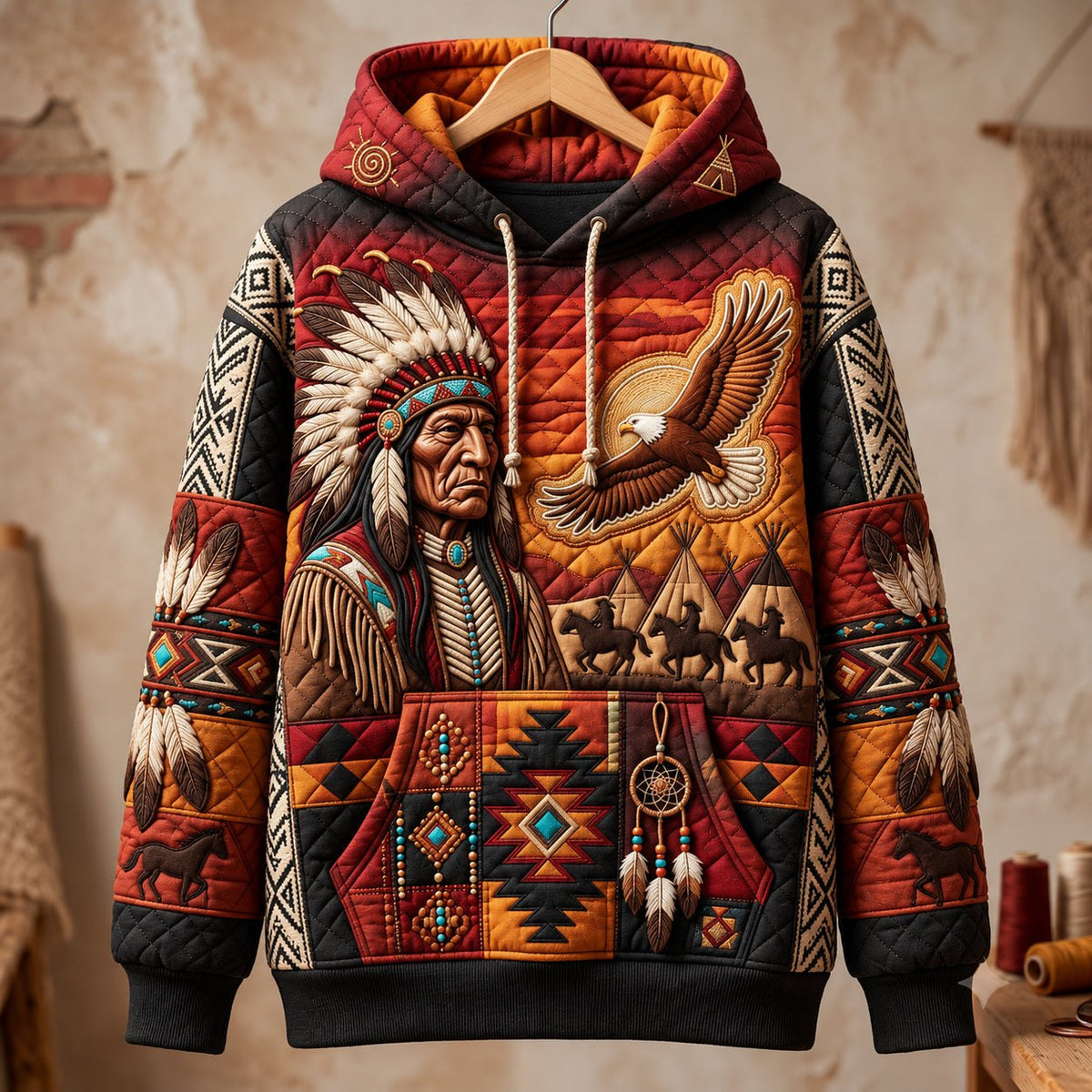 Eagle Warrior hoodie, all-over print