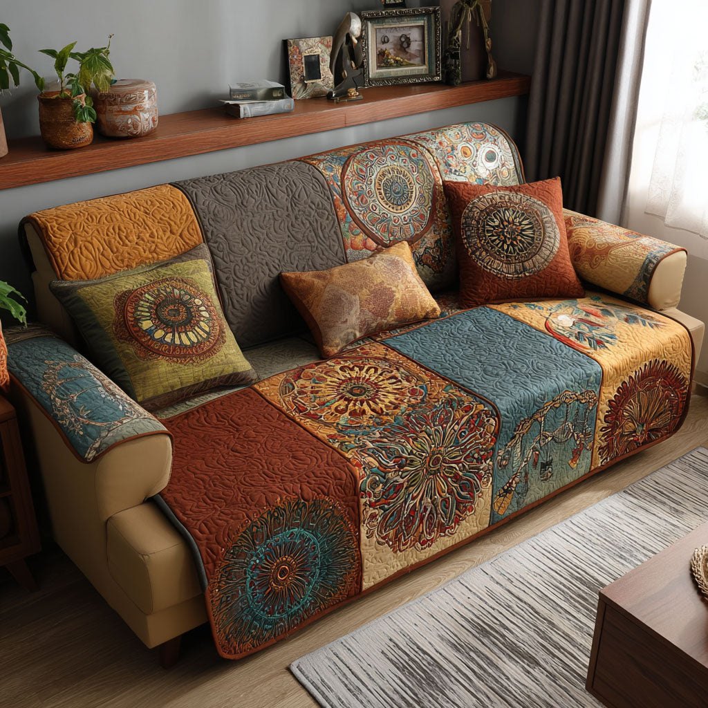 Earthy Bloom Sofa Cover