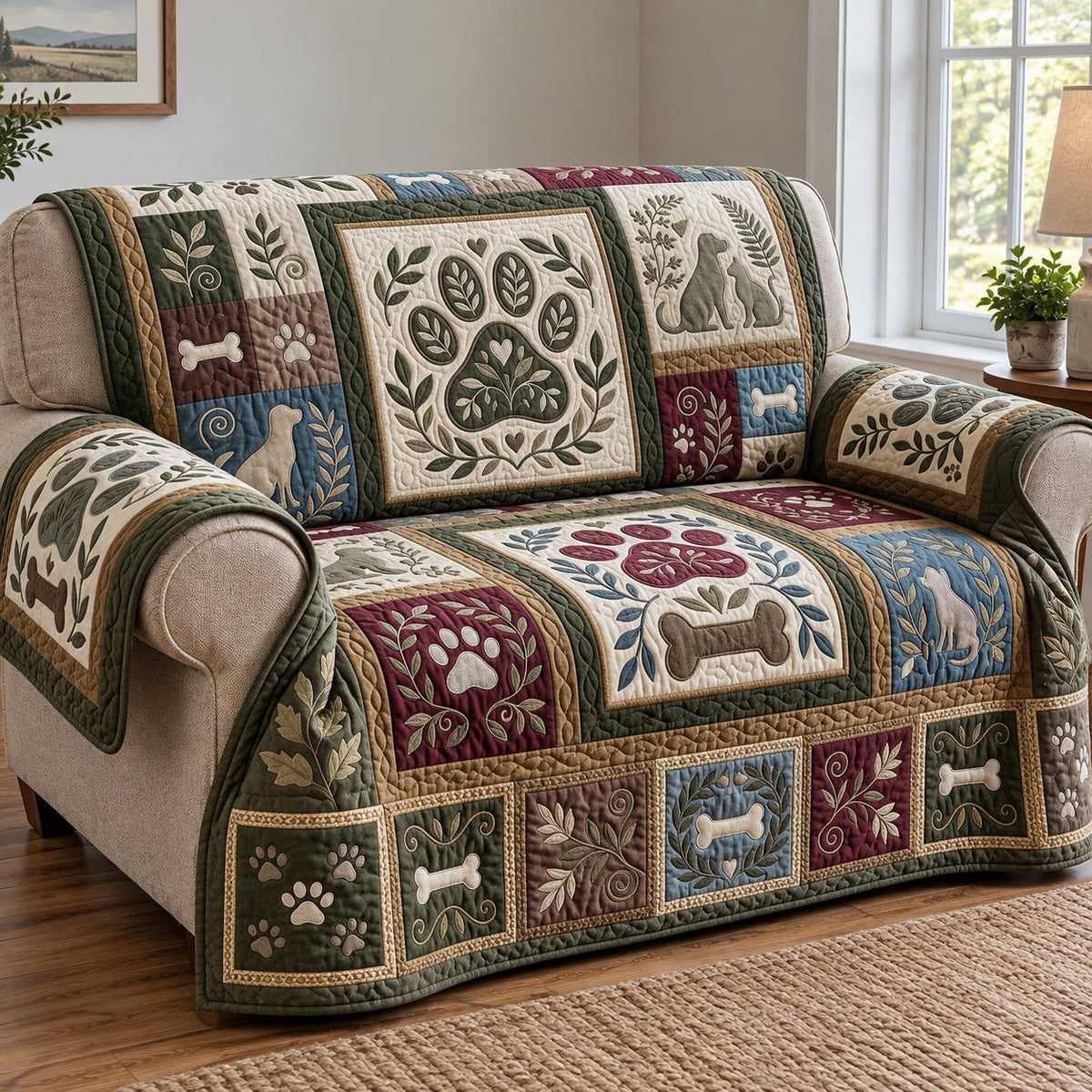 Earthy Paw Sofa Cover